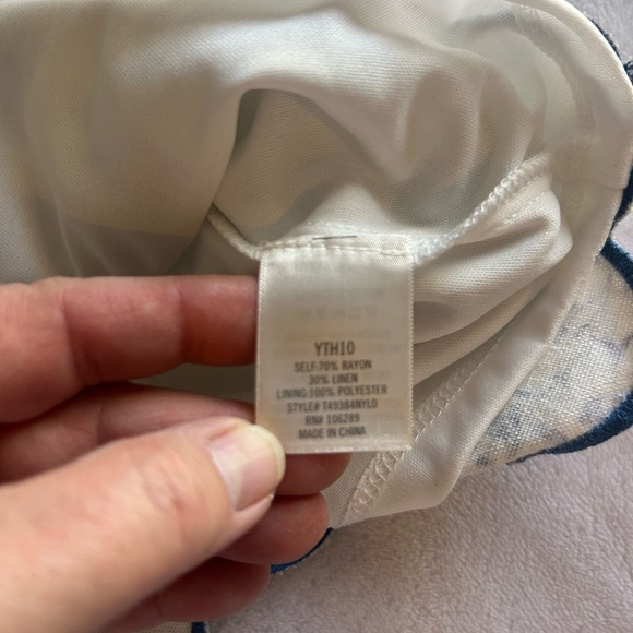 Francesca's Blue and Ivory Mini Pencil Skirt with Zipper NWT - Picture 6 of 9